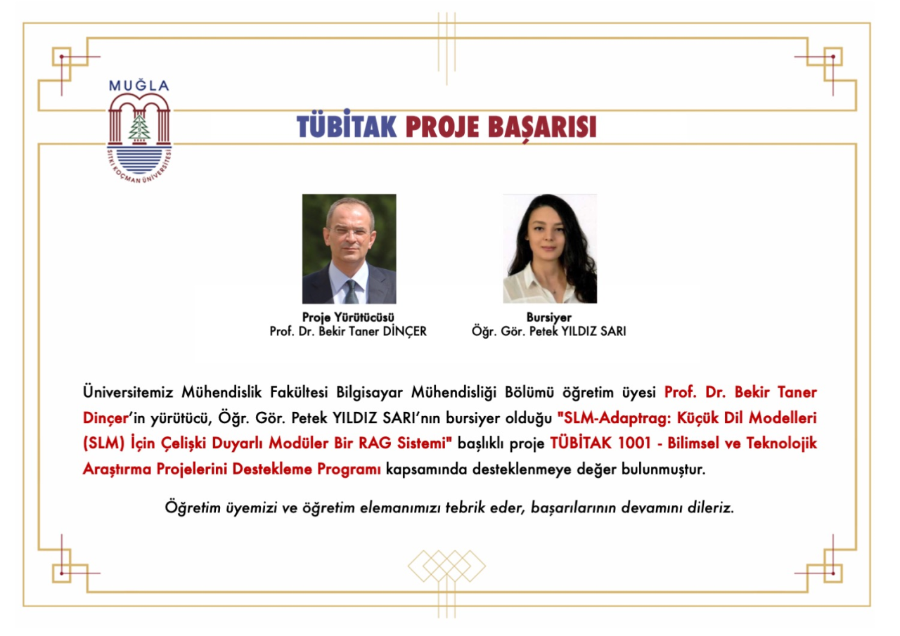 Bölümümüz Öğretim Üyesine TÜBİTAK 1001 Proje Desteği